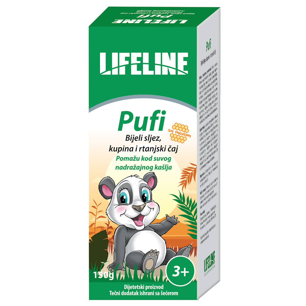 Pufi sirup bijeli šljez, kupina i rtanj 150ml